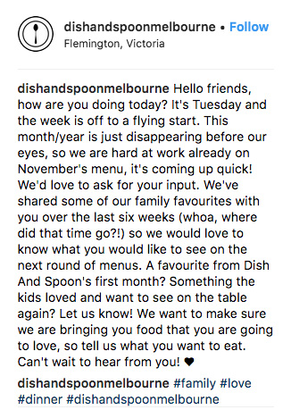 Dish and Spoon Instagram Post